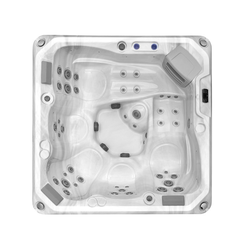 5-Person White Acrylic Lounger Spa with 41 Jets