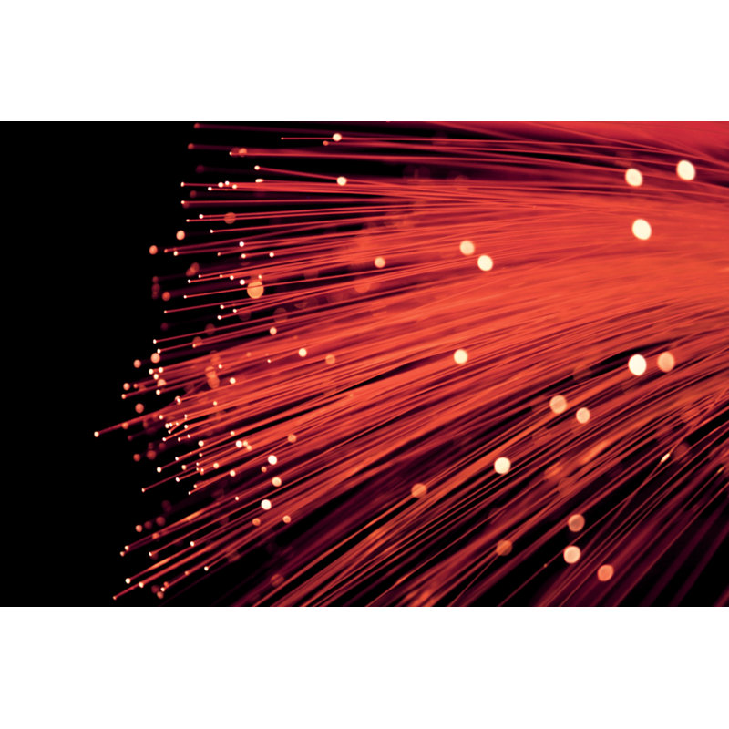 Red Lights Background - Wrapped Canvas Print, 81cm H x 122cm W x 3.8cm D