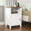 Ensemble de 2 tables de chevet Farmhouse, table de chevet avec station de charge et port USB, table de chevet moderne avec tablette de rangement, table d'appoint rustique avec espace ouvert, table d'appoint pour chambre à coucher, blanc-981366906