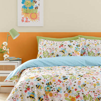 Buzzy Bee Cotton Blend Animal Print Duvet Cover Set with Pillowcases