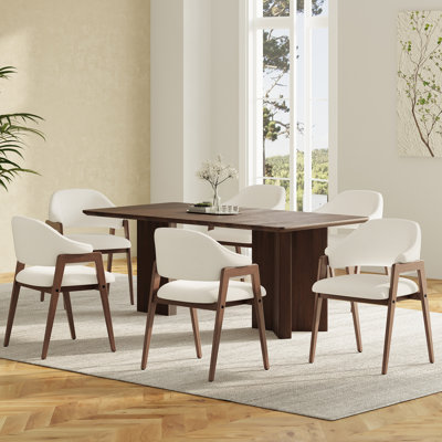 Modern Minimalist Linen Armchair, Solid Wood Legs – Perfect Dining/Office/Accent Chair