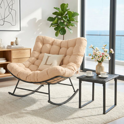 1Pc Oversized Rocking Seating Group With Cushion And Table by Latitude Run