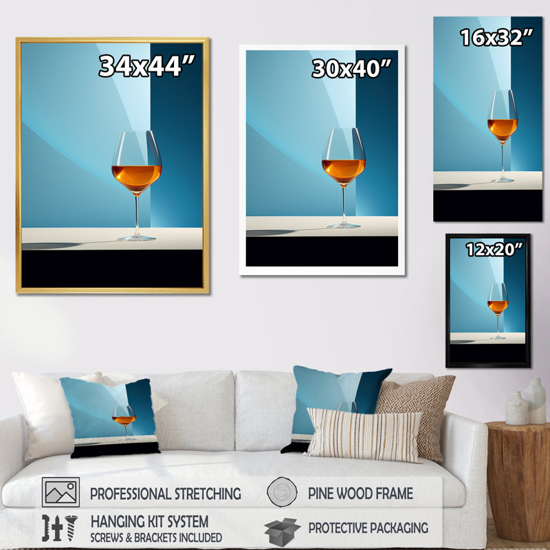 «Aperitifs Allure I» sur toile, H 20 po x l 12 po x P 1 po, Cadre simple noir