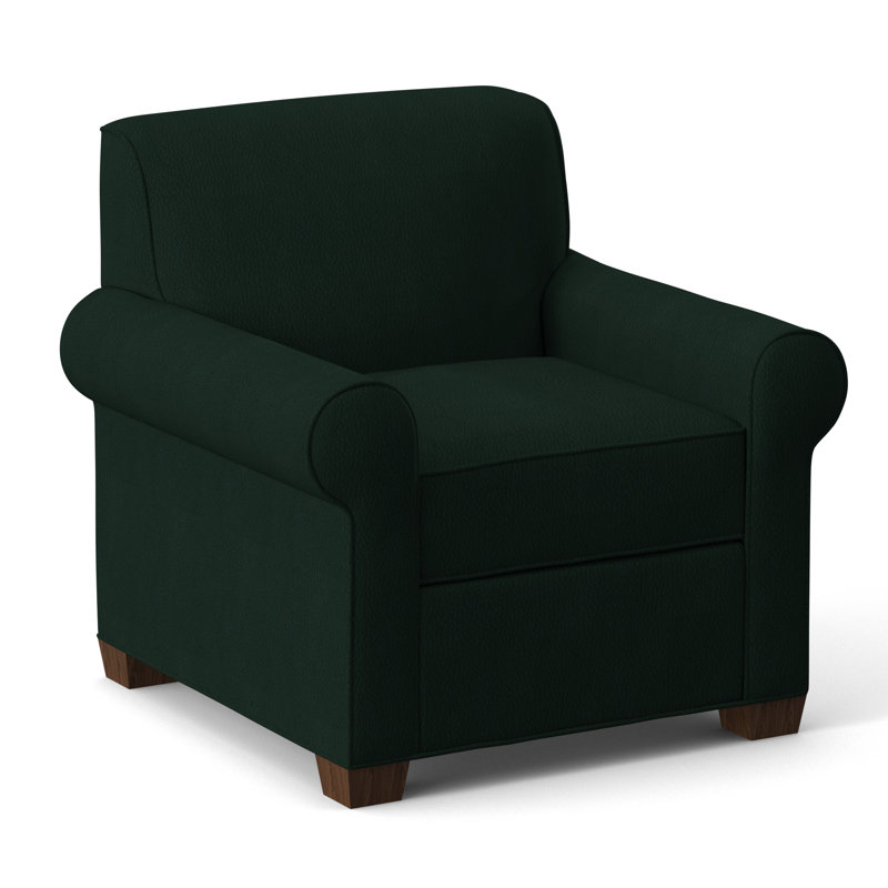 Finn Upholstered Armchair, Montana Walnut, Dillon Black