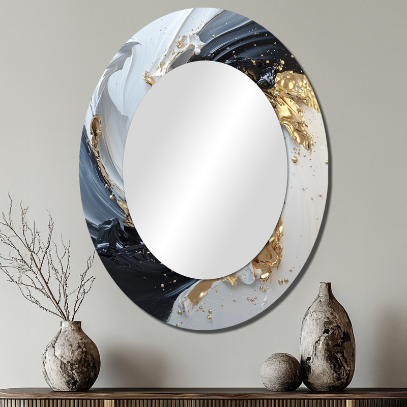 Miroir mural sur métal blanc, 40 po x 30 po