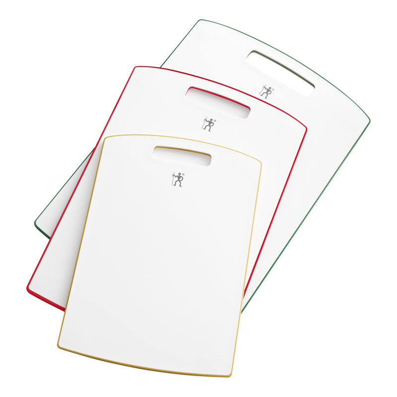 Henckels 3-Piece White and Multicolor Plastic Cutting Board Set