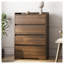 Commode à 4 tiroirs avec tiroir sans poignée, unité de rangement en panneau de particules pour chambre à coucher ou couloir, finition bois
