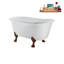 Baignoire de trempage sur pieds en acrylique 57 "avec drain, pattes et plateau en bambou 57" Streamline-83636145-83636137
