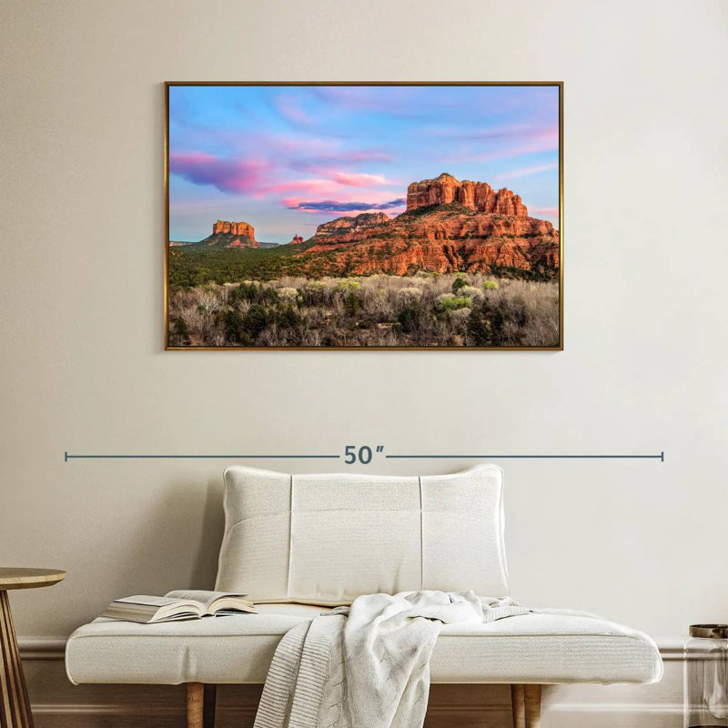 Sedona Rock Formations, Cadre flottant doré, 40 po x 27 po
