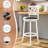 Swivel Upholstered Stool with Solid Wood Frame-791578194-791578199