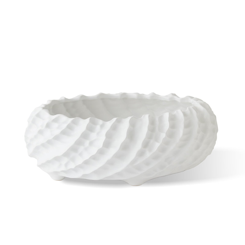 Cadoret Bowl, 4.5" H x 12" W x 12" D, Matte White