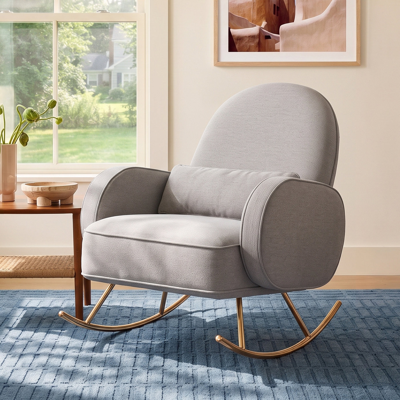 Compass Rocking Chair, Gray