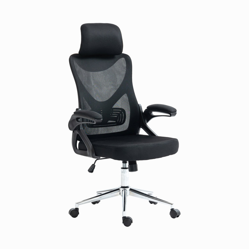Chaise de bureau ergonomique Essential avec appui-tête et soutien lombaire, noir