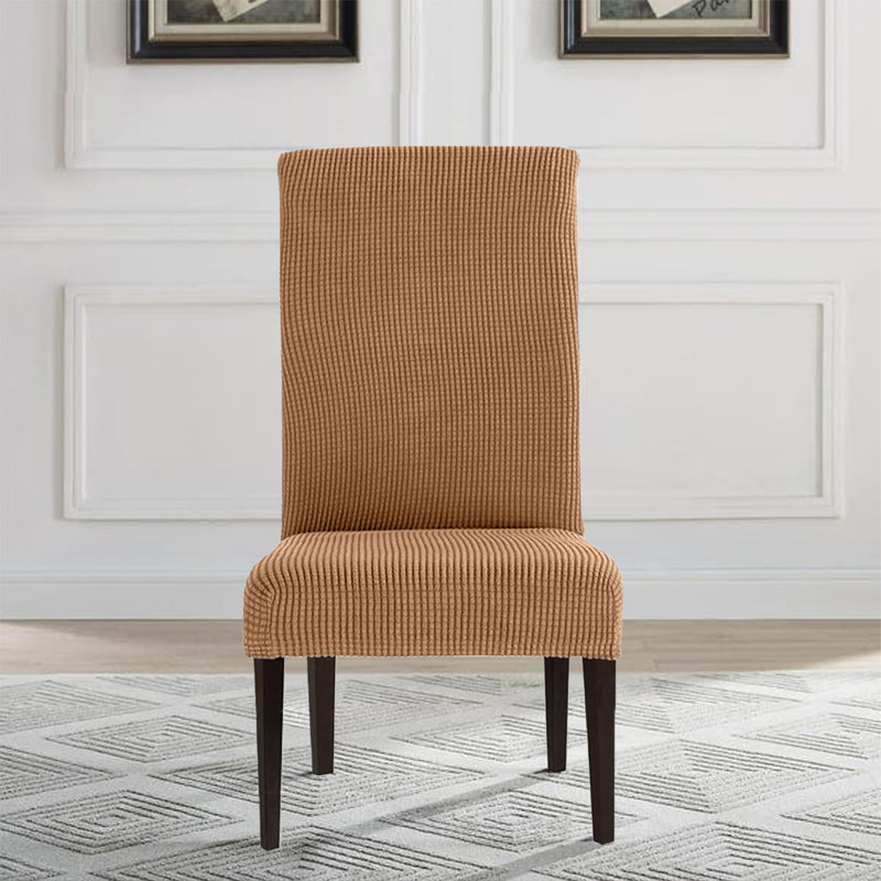 Housse pour chaise de salle à manger Modern, Mélange de polyester brun clair