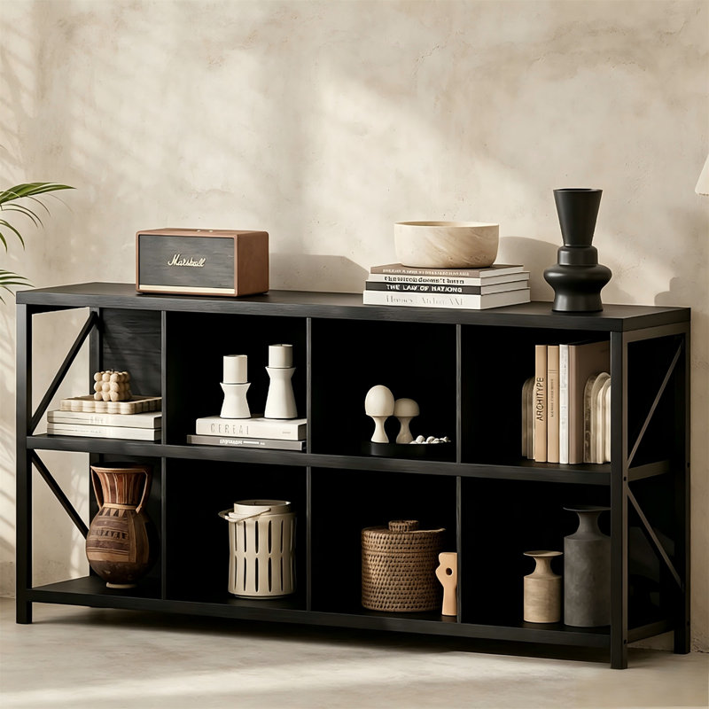 Bibliothèque de rangement horizontale à 6 cubes, l 47,2 po x H 30,9 po, blanc, 30.9" H x 47.2" W x 13.58" D, White