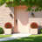 24" Artificial Boxwood Topiary Ball Tree With Flowers For Indoor & Outdoor Spring Décor,Fake Potted Plants For Garden, Yard, Porch.-842079462