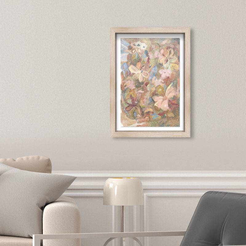 Moving Eden II Shadowbox Abstract Print by Oliver Gal, Black Frame, 10 x 15, 25.5"H x 17.5"W, Natural Oak Shadowbox