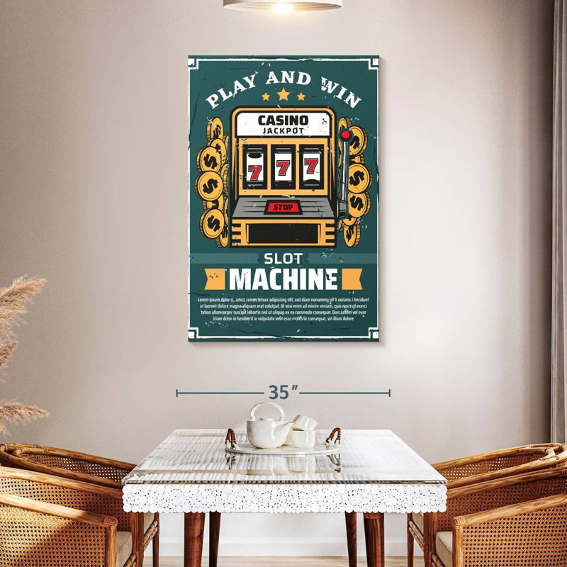 Senne Play And Win Slot Machine, 48" H x 32" W