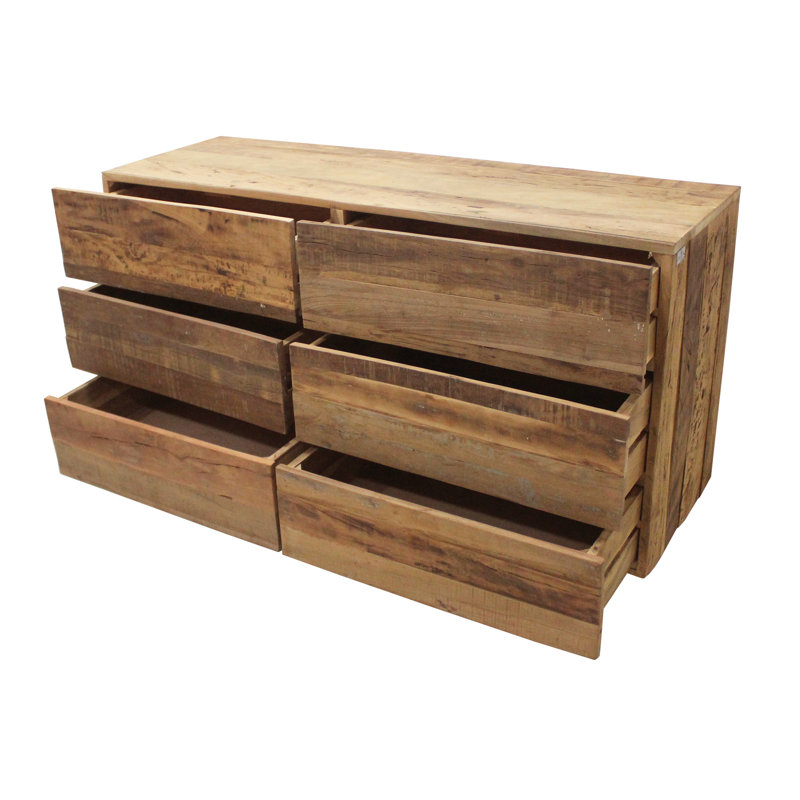 Joyner Solid Wood 130cm W 6 - Drawer Chest of Drawers
