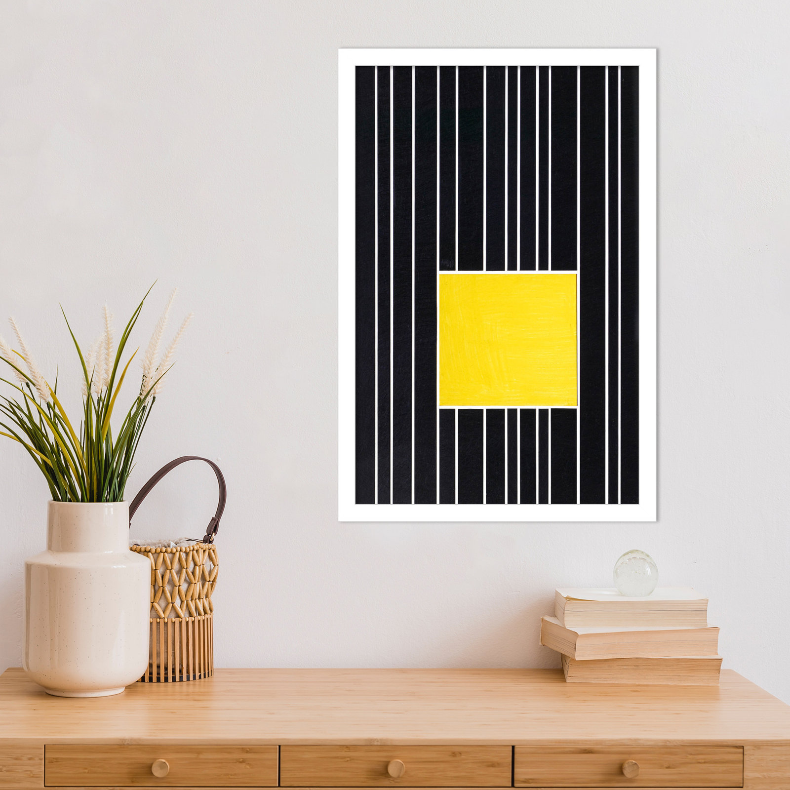 Yellow Box Self Storage Print by Alex Dunn, 21" H x 14" W, White