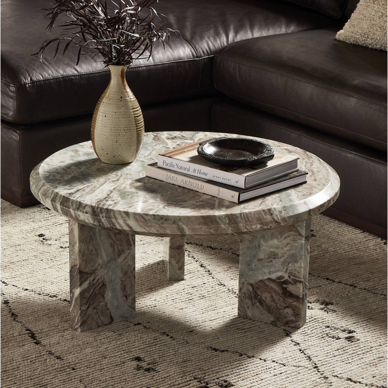 Dakota Nesting Coffee Table, Creamy Taupe Marble Solid