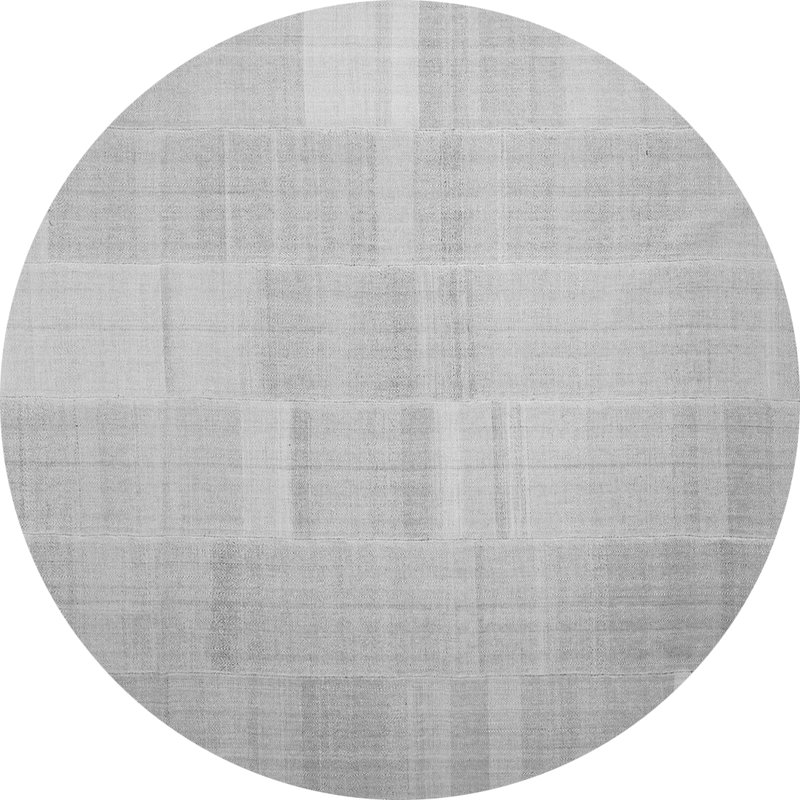 Tapis rond gris en chenille tissé à la machine