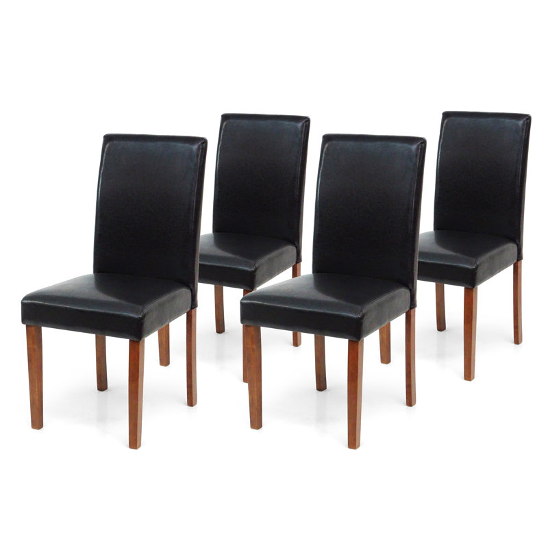 5 Piece Dining Table Set, Extendable Rectangular Dining Table w 4 Classic Style Solid Wood Upholstered Chairs, Black