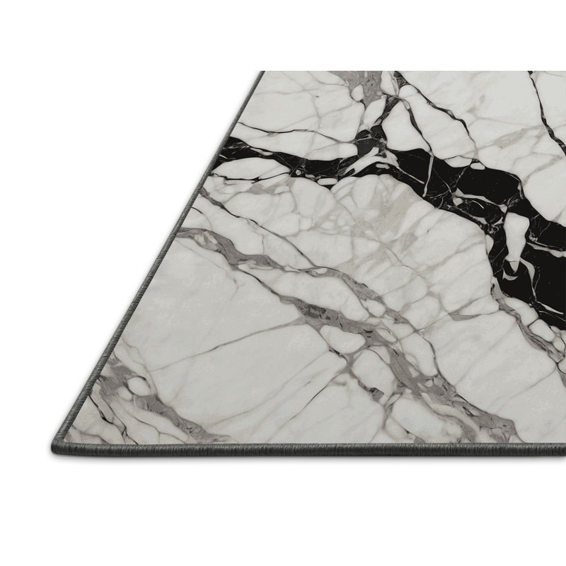 Tapis gris soyeux et moelleux, Rond 4 pi