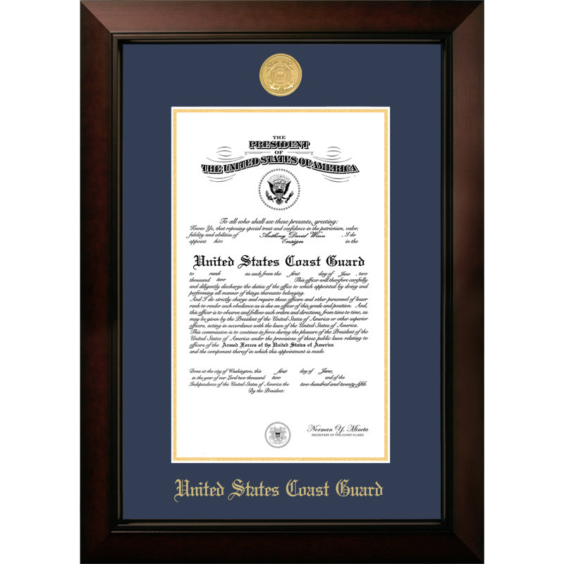 Coast Guard Certificate Legacy Picture Frame, 8.5" x 11", Gold