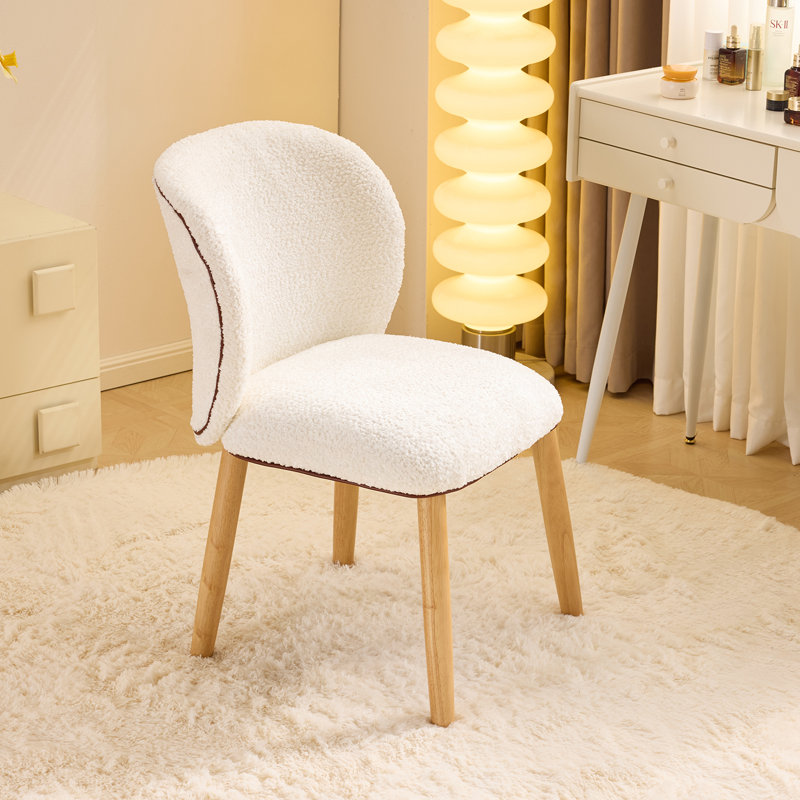 Modern Curved Back Accent Chair, White