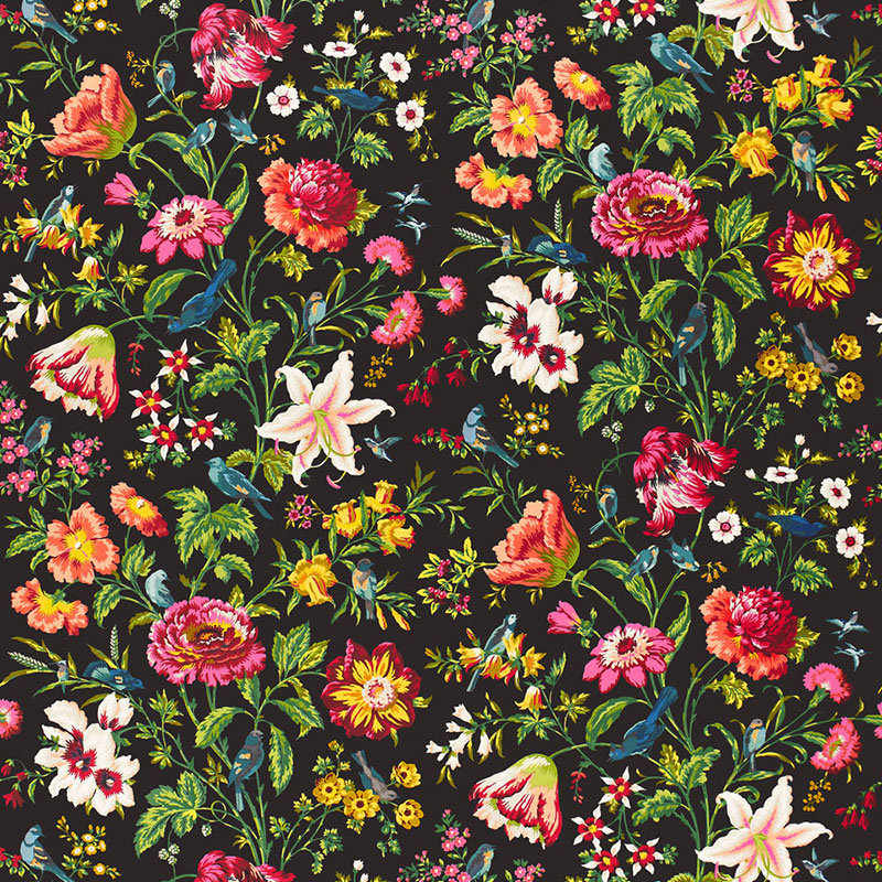 Avondale Floral Fabric, Night Garden