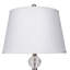 Lampe de table en métal de 28,5 po de hauteur, finition nickel satiné, conception sphérique, abat-jour en lin