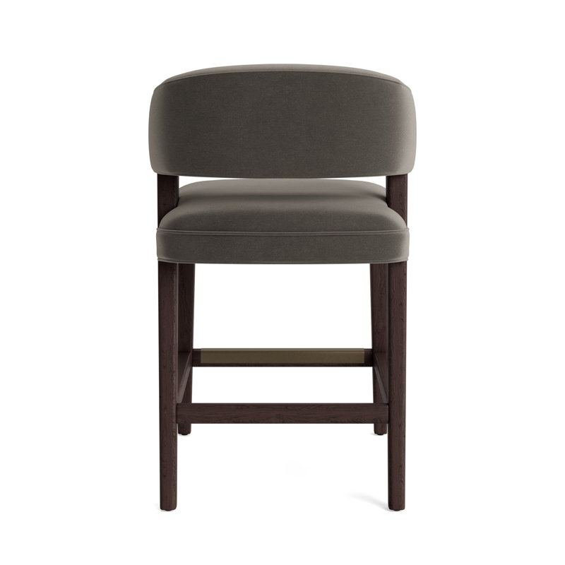 Keane Bar Stool, Counter Stool (25” Seat Height), Java, Performance Velvet - Graphite