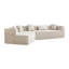 Siège profond de 127,5 po, sans assemblage - rembourrage modulaire minimaliste en tissu respirant beige-121048026