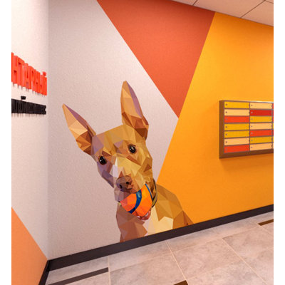 Adhésif décoratif chien polygonal