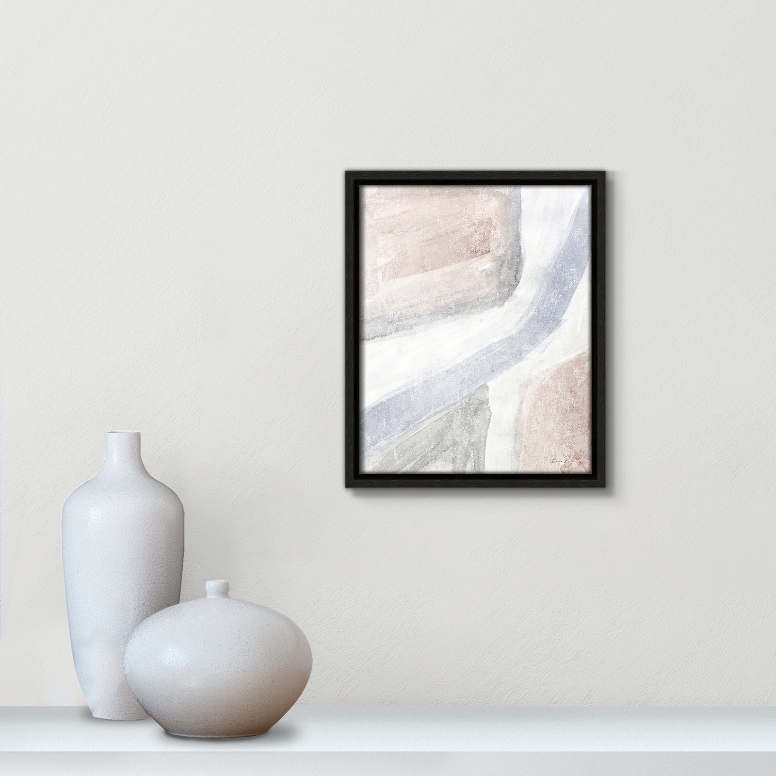 Helmsford "Soften 1" Painting, 11.5" H x 9.5" W x 2" D, Espresso