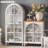 White Solid + Manufactured Wood+Glass Display Cases