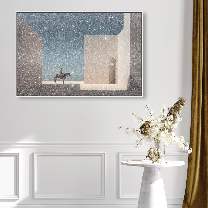 Lone Equestrian I Print by Oliver Gal, 21"H x 31"W, White Floater Frame