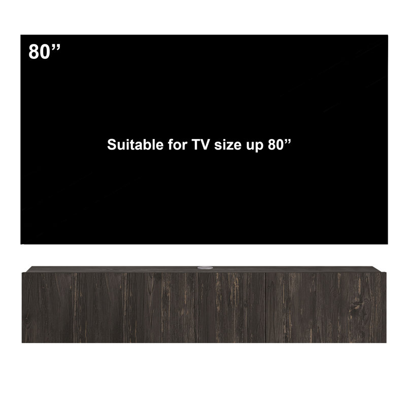 Beverlie TV Stand for TVs up to 78", Black