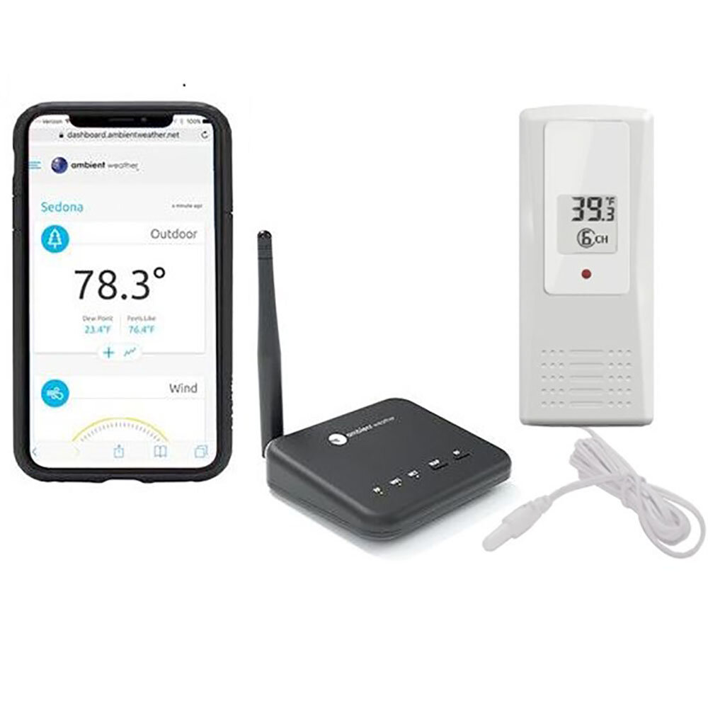 Ambient Weather Sonde de thermomètre à module Wi-Fi Smart Home