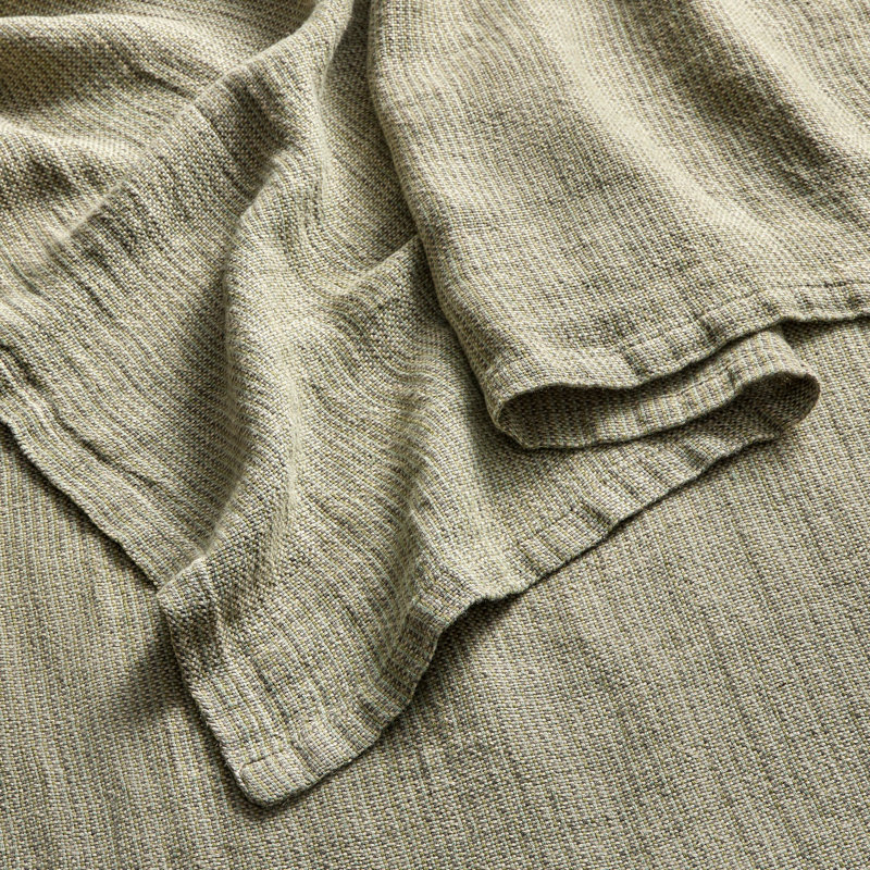 Marais Linen Throw in Beige, Gray