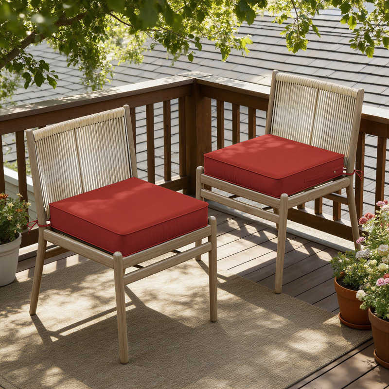 Coussins de chaise d'extérieur pour l'extérieur, coussins de chaise de patio résistants à l'eau avec poignée et fond antidérapant