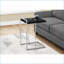 Table basse en forme de C compacte en stratifié noir Chrome, coulissant sous le canapé / lit pour le salon
