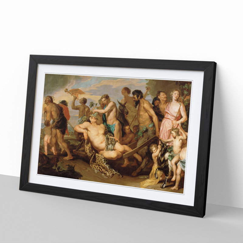 The Triumph of Bacchus by Peter Paul Rubens - Picture Frame Painting, 27cm H x 36cm W x 2cm D, Black Framed