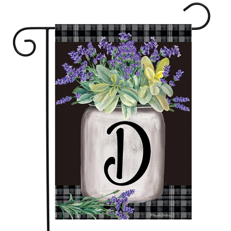 Drapeau de jardin ferme monogramme lettre D