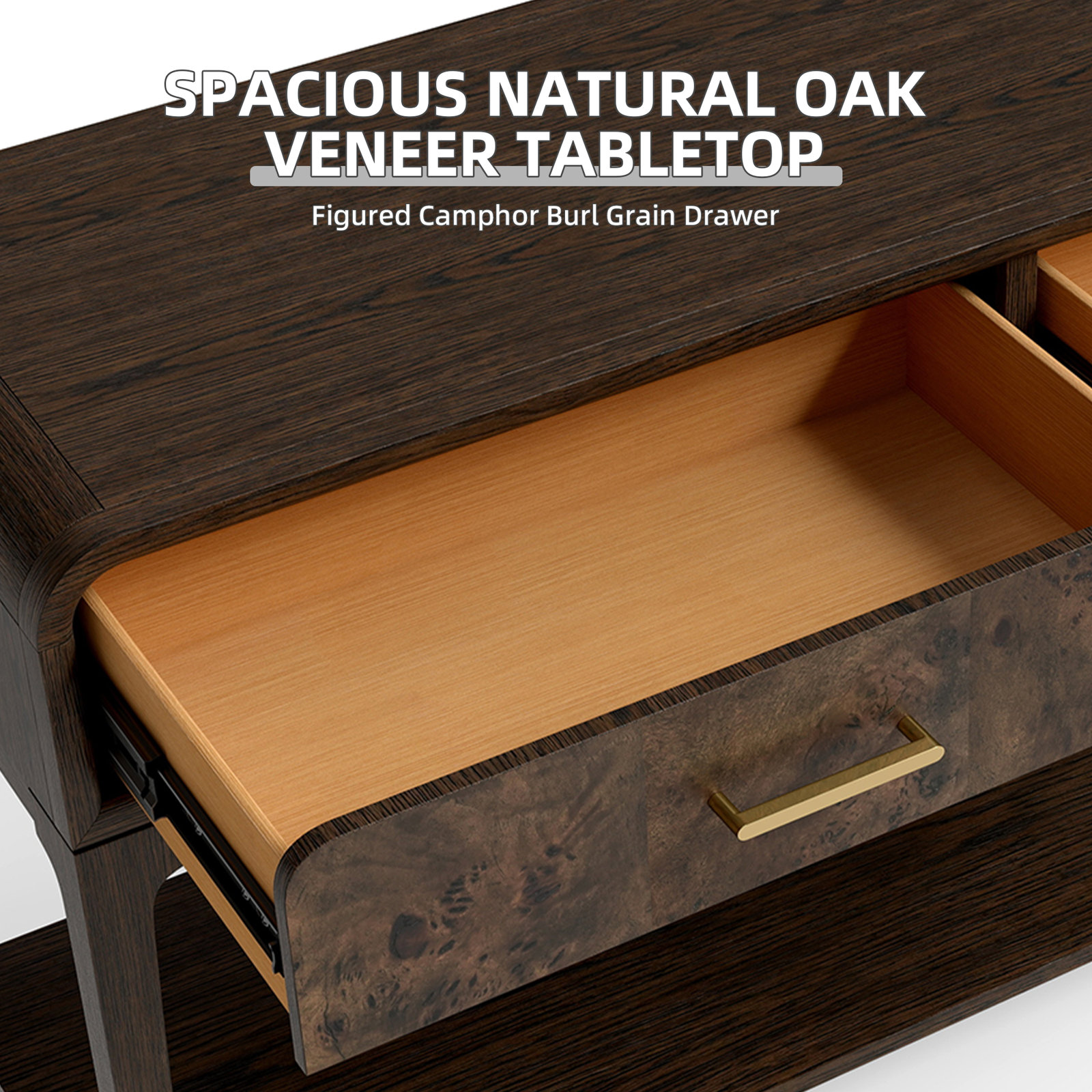 Sixto 54" Console Table, Coffee Oak