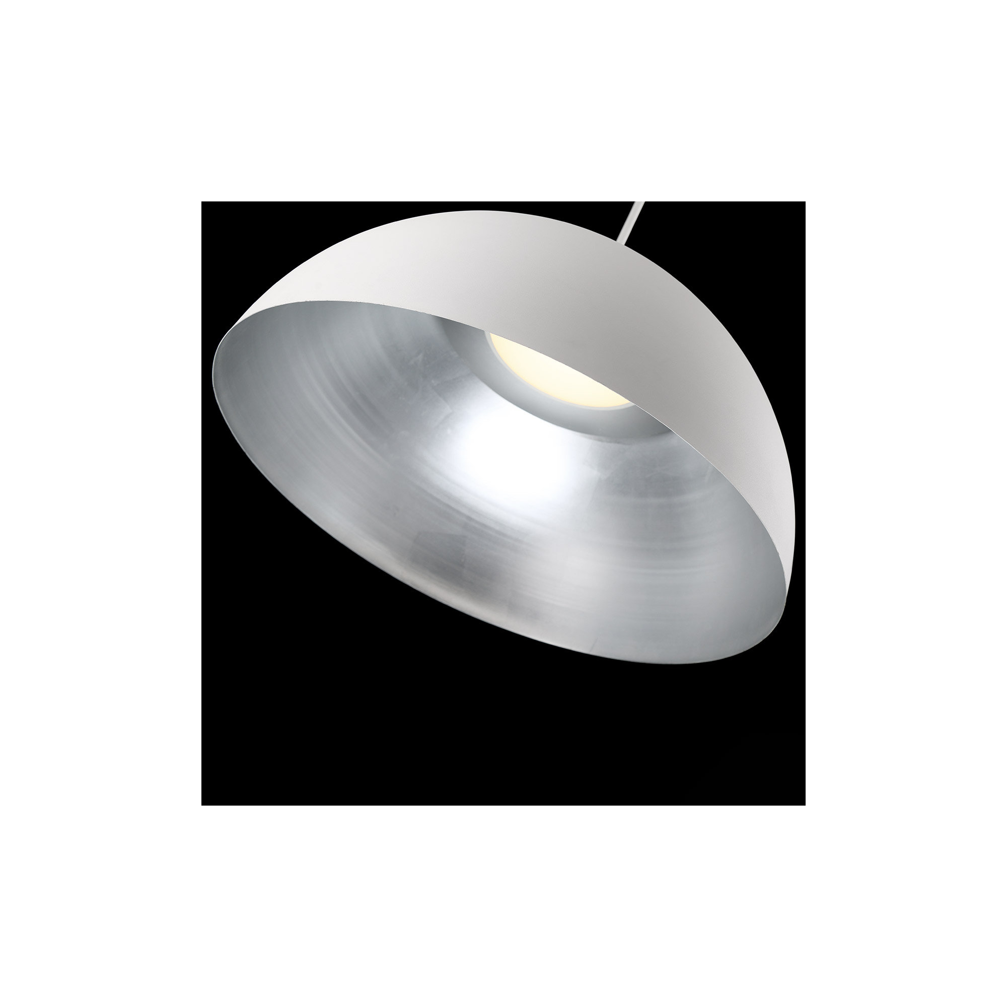 Yolo Single Light Metal Dimmable LED Pendant, 12.125" H x 23.63" W x 23.63" D, Silver