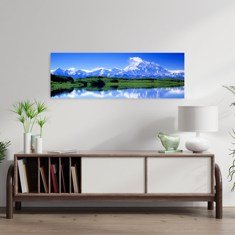 Reflection Pond Mount Mckinley Denali National Park Alaska USA 1 Piece Wrapped Canvas Panoramic Wall Art