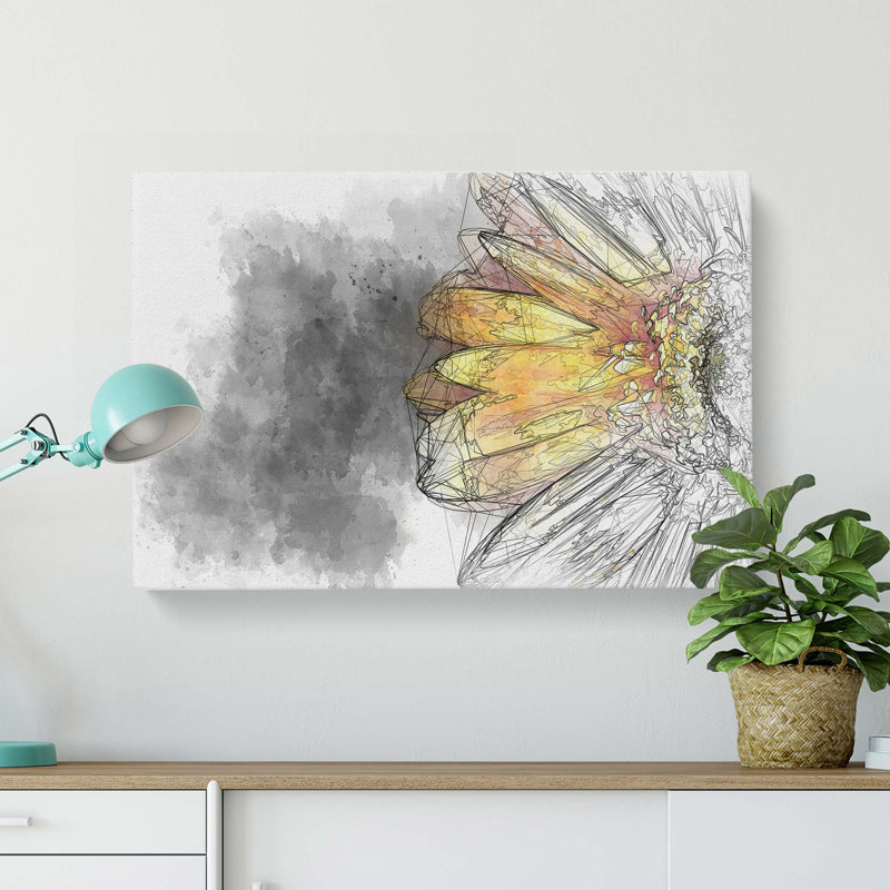 A Beautiful Yellow Flower In Abstract - Wrapped Canvas Print, 35cm H x 50cm W x 3cm D
