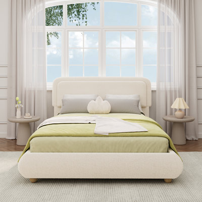 Lit nuage bouclé doux de style crème